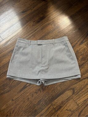 Steve Madden Light Gray Pinstripe Tailored Skirt
